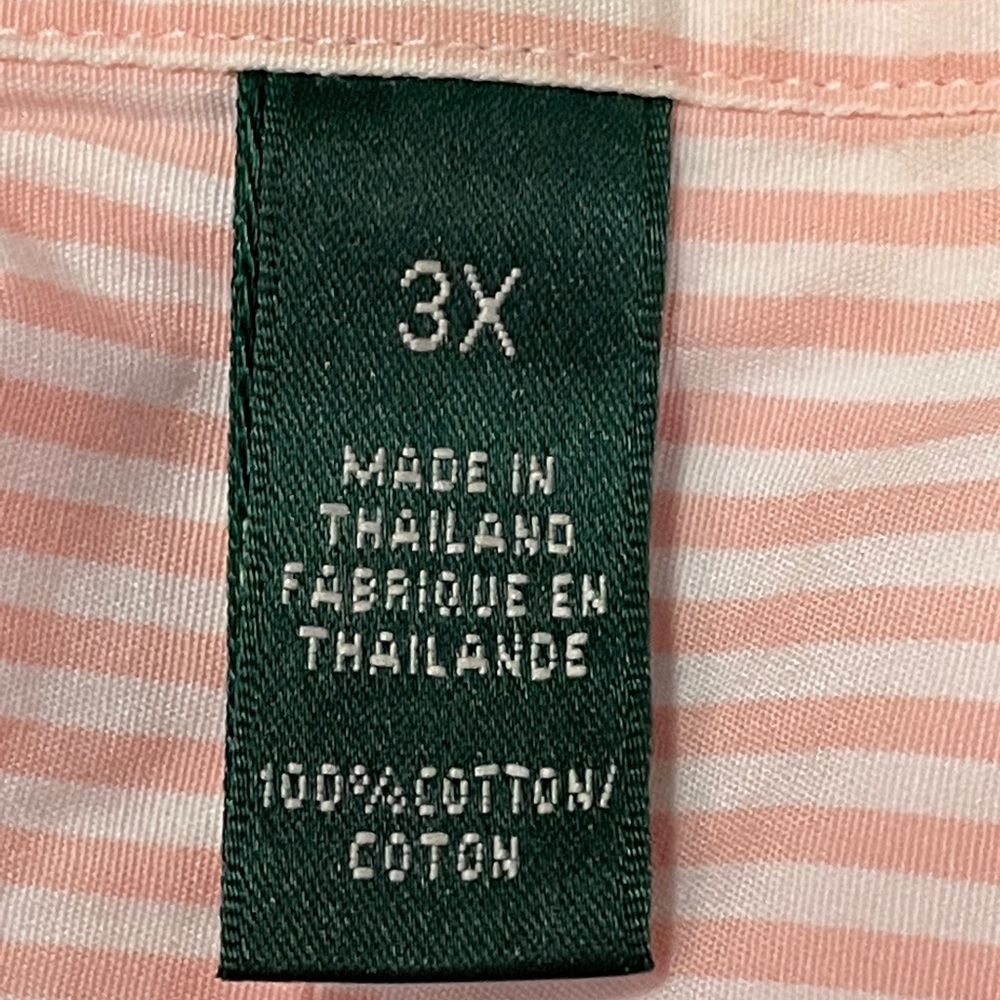 Lauren Ralph Lauren ruffle front stripe shirt 3X - Picture 11 of 13